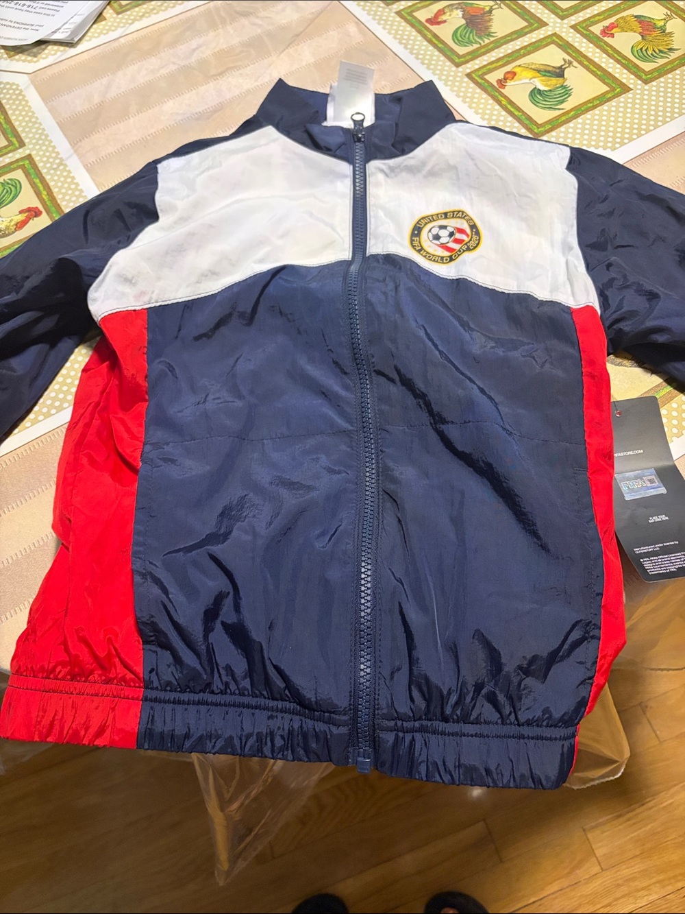 Old Navy Kids Navy, Red & White Colorblock Windbreaker Jacket